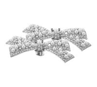 HAPINARY Silver Rhinestone Bow Shoe Clips for Women Lightweight Reusable Shoe Accessories Charms Elegant Bridal for Engagement