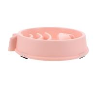HAPINARY Slow Eating Feeder for Dog and Cat, Wear Resistant Pink Plastic Slow Feeder Bowl with Cylinder in A Bowl Shape, Helps Control Canine Obesity, for Travel