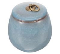 HAPINARY Small Ceramic Cremation Urn for Pet Ashes Keepsake Ash Holder for Dogs and Cats Meaningful Memorial Storage Lake for Cherishing Memories