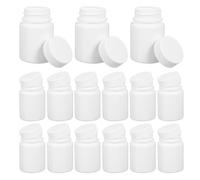 HAPINARY Small Empty Medicine Containers 50ml for Capsules and Tablets 100pcs White Pe Pill Storage Bottles with Lids Secure Sealing and Waterproof, for Travel and Daily Use