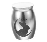 HAPINARY Small Stainless Steel Bunny Urn for Ashes Portable Pet Ashes Keepsake with Seal Lid Memorial Container for Rabbits for Travel and Home Display