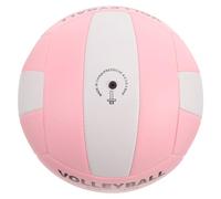 HAPINARY Soft Leather Volleyball No.5 Pu Training Ball for Indoor Sports, Standard Machine-stitched Volleyball for Exam Practice and Team Training, Pink-white Design