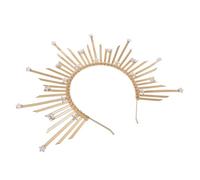 HAPINARY Spike Crown Headpiece Goddess Crown Golden Retro Halloween Headband for Women Craftsmanship Easy to Wear Portable Hair Accessory for Dancing and Retro Party