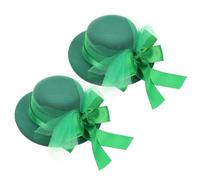 HAPINARY St Patrick's Day Green Hat Hair Clips Set of 2 Creative Hat-shaped Hairpins Made of Pet and Pulp, Comfortable and Easy to Wear for Festival Atmosphere Party Accessories