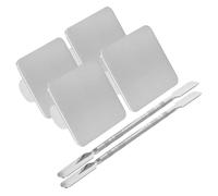 HAPINARY Stainless Steel Nail Art Palette with Ring for Makeup Mixing Portable Small with Mixing Stick Manicure Blending Tray for Liquid Foundation Lipstick Eyeshadow Nail Polish Outdoor
