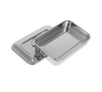 HAPINARY Stainless Steel Tray with Lid High Temperature Resistant Medical Instrument Box Polished Square Plate for Nail and Beauty Tools Easy to Clean and Carry Anti-rust Design