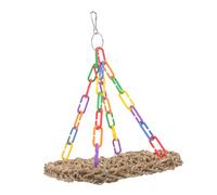 HAPINARY Straw Woven Parrot Hammock Swing for Parakeets Cockatiels Durable Bird Cage Accessory for Exercise Engagement Easy to Hang Safe Material