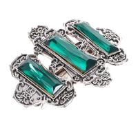 HAPINARY Stylish Alloy Antiquing Hair Clip in Silver and Green with Sturdy Spring Buckle for Daily and Party Use, Easy to Carry and Suitable for Women and Teenagers
