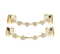 HAPINARY Stylish Gold Plated Grill Set Featuring Rhinestone, Front Caps for Men and Women, Distinctive Mouth Accessory for Party and Street Fashion