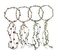 HAPINARY Stylish Pink Tiara Headband Bridal Headpiece Floral Crown Faux Rose Headdress