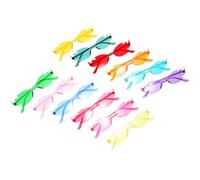 HAPINARY Sunglasses Trendy and Wider Field of View with Comfortable Fit 12 Pairs Flame-shaped Rimless Plastic Festival for Women for Dance Parties and Raving