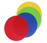 HAPINARY Tennis Court Boundary Discs and Soccer Spot Markers 4Pcs Sturdy PVC Flat Round Training Aids in Red Yellow Blue Green for Sports Practice