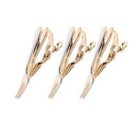 HAPINARY Tie Clip for Men Fork And Knife Tie Clip, 3PCS Brass, 1.97 Inch, Matches Various Necktie Thicknesses, for Groom and Weddings