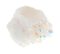 HAPINARY Titanium Coated Quartz Crystal Cluster Stones for Chakra Balance Air Purification Office Decor and Student Teaching Specimen