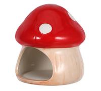 HAPINARY Toad House Mushroom Hive Ceramic Shrimp Cave Betta Fish Decoration Mushroom Fish Tank Decor Aquarium Hamster Shelter Aquarium Red