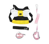 HAPINARY Toddler Walking Safety Harness Anti Lost Harness for Kids with Yellow Backpack and Pink Spiral Wrist Strap 1.5m Reins Suitable for Outdoor Walking and Travel Safety