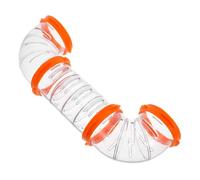 HAPINARY Transparent Hamster Tubes Set DIY External Tunnel Track for Pets with Easy Install and Disassemble Includes Straight and C-shaped Pipes for Rat Cage Outer Accessories