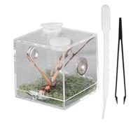 HAPINARY Transparent Spider Breeding Box with Dropper Forceps Ventilated Pet Habitat for Florida Jumping Spiders Medium Reptile Supply Container