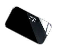 HAPINARY Travel Weight Scales Portable Mini Rechargeable Mirror Electronic Weight Scale, Black, Tempered Glass and Plastic, High-Precision Strain Gauge Sensors, Accurate Measurements,