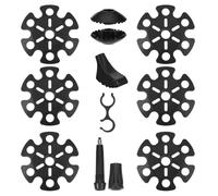 HAPINARY Tungsten Steel Trekking Pole Tips Anti-Skid Rubber Base, Hiking Stick End Caps for Snow and Mud Protection, Sturdy Abs Hiking Cane Accessories for Outdoor Mud Trails