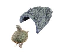 HAPINARY Turtle Hideout Cave Waterproof Basking Rock Ornament Synthetic Resin for Aquarium Tank Realistic Simulation Design Suitable for Fish and Gecko in Reptile Tank