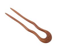 HAPINARY U Shaped Peach Wood Hair Sticks Hand Polished Non-slip Design Traditional Chinese Retro Hair Fork for Bun Styling Elegant Asian Women S
