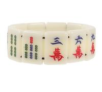 HAPINARY Unique Mahjong Tile Stretch Bracelet for Women, Plastic Material, Smooth the Touch, Stretchy Design, for Weddings and Birthdays, Stylish Mahjong Jewelry Accessory