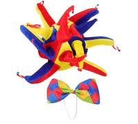 HAPINARY Unisex Clown Hat and Bow Tie Set and Adults, Breathable Cloth Material, Classical Style Party Costume Accessories for Performances and Plays