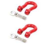 HAPINARY Universal Red Plastic Car Tow Hook U-Shape Ring Pair, Front Towing Hook for Cars and Trucks, Sturdy Towing Accessory for Automotive Exterior Use