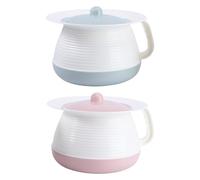 HAPINARY Urine Pot 2Pcs with Lid and Thick Handle, Portable Small Spittoon Chamber Pot Suitable for Household and Travel