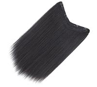 HAPINARY V-shaped Clip-in Hair Extensions for Women 60cm Long Straight Synthetic Hair Piece Natural Look Easy to Attach for Daily Wear or Special Occasions