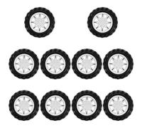 HAPINARY Versatile Car Wheels and Tyres 10Pcs with Strong Sturdy Material 1.9X0.7 Inch for DIY Model Cars and Vehicles