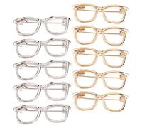 HAPINARY Vintage Brooch Pin Eyeglass Brooch 10PCS Alloy Two-Tone Lightweight Round Pins for Women Suitable for Collar and Scarf