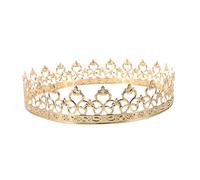 HAPINARY Vintage European King Crown Tiara Iron Gold Lightweight Medieval Royal Costume Headwear for Men Prince Party Halloween Carnival