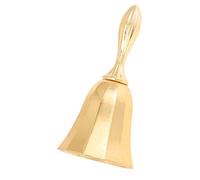 HAPINARY Vintage Metal Hand Bell with Ergonomic Handle for Restaurant and Hotel Service Clear Crisp Sound Desktop Call Bell for Bar School Reception in Glossy Gold