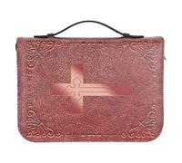 HAPINARY Vintage Pu Leather Bible Cover Carry Case with Zipper Closure and Carry Handle, Brown Book Protector for Men Collectors, for Religious Events and Library Visits