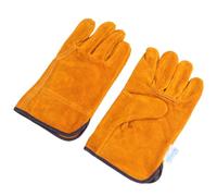 HAPINARY Welding Protective Gloves Full Cowhide Leather Short Heat Resistant Gloves for Furnace and Barbecue Work Featuring Anti-Scald and Breathable Properties