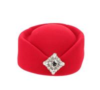 HAPINARY Women Red Felt Beret Hat with Rhinestones for Performances | Classic British Style, Lightweight and Comfortable, Face Flattering Shape, for Daily Wear and Special Occasions