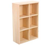 HAPINARY Wood Desk Organizer with 6 Compartments, Rustic Divided Storage Box Tray, Multifunctional Desktop Organizer for Home and Office Use