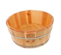 HAPINARY Wood Foot Soaking Tub 36cm Diameter 16cm Height Wooden Foot Bath Basin Spa Soak Bucket for Home and Travel