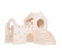 HAPINARY Wood Hamster Maze House with Detachable Hut Window Double Habitat for Hamsters Dwarf Mice and Animals Engaging Easy to Clean Hideout for Active Pets
