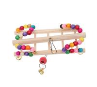 HAPINARY Wooden Bead Suspension Bridge Swing for Parrot Colorful Bird Swing Toy Parrot Hanging Toy for Birds Playtime Random Style