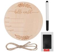 HAPINARY Wooden Birth Announcement Sign for Newborns with Writable Surface and Photo Prop, Includes Lanyard, Ink Pad, and Pen, for Nursery or Home Use by New Parents