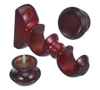HAPINARY Wooden Double Curtain Rod Bracket with End Caps, Wall Mounted Window Rod Holder for Homes and Living Space, Stable Support for Heavy Curtains, Inner Diameter 29mm, Double Layer