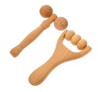 HAPINARY Wooden Foot Massager Roller for Back 2pcs Handheld Massage Tool for Body and Face