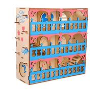 HAPINARY Wooden Hamster Maze Guinea Tunnel Toy Boredom Breaker for Hamsters Small Pet Accessory Multi-chamber Hideout