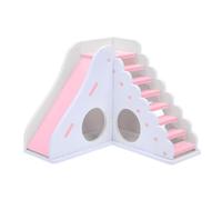 HAPINARY Wooden Hamster Nest Toy Colorful Hamster House for Small Pets Sleeping Hut Slide Ladder Hide for Boredom Breaker