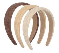 HAPINARY Woven Headbands for Women 3pcs Set, Delicate Braided Hair Hoops in Beige, Khaki, and Coffee Colors, Outdoor Hair Accessories for Girls and Women