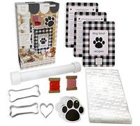 Hapinest Make Your Own Homemade Dog Treats Kit - Dog Bone Cookie Cutters, 24 Gift Bags & Tags, Biscuit Roller, & 3 All-Natural Treat Recipes