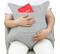 HapiPoppy Star Shape Hysterectomy Recovery Pillowy for Hysterectomy Recovery Must Haves with 2 Pockets Products Gifts Tummy Tuck Abdominal Surgery Cushion, Minky Dot Light Gray